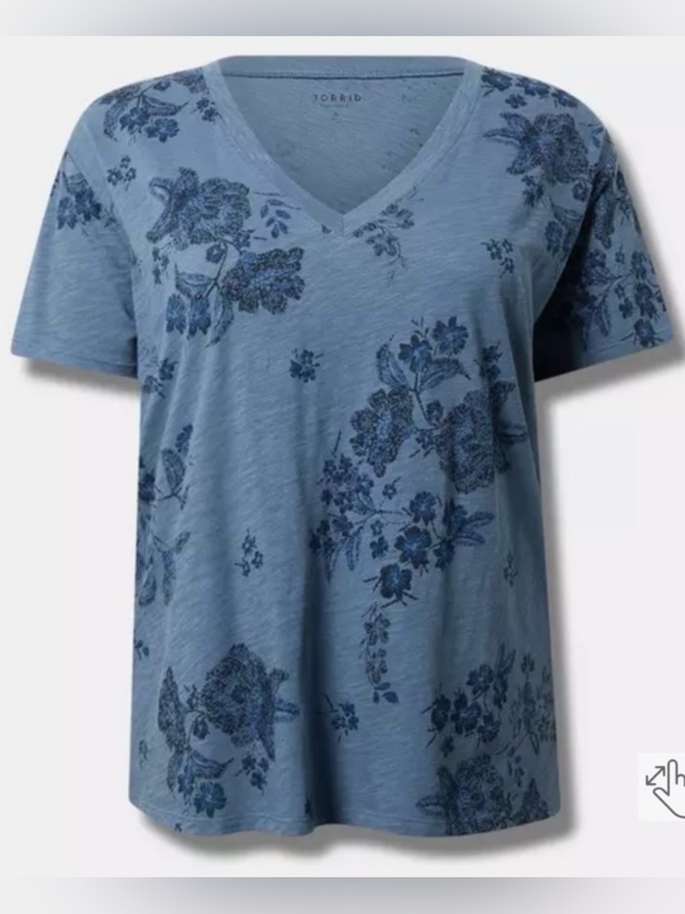 💙 Torrid Blue Floral Relaxed Fit T-Shirt